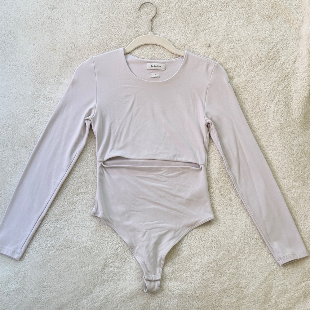 Aritzia Long Sleeve Bodysuit in Baby Light Pink
